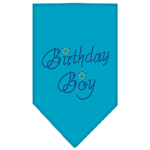 Birthday Boy Rhinestone Bandana Turquoise Large